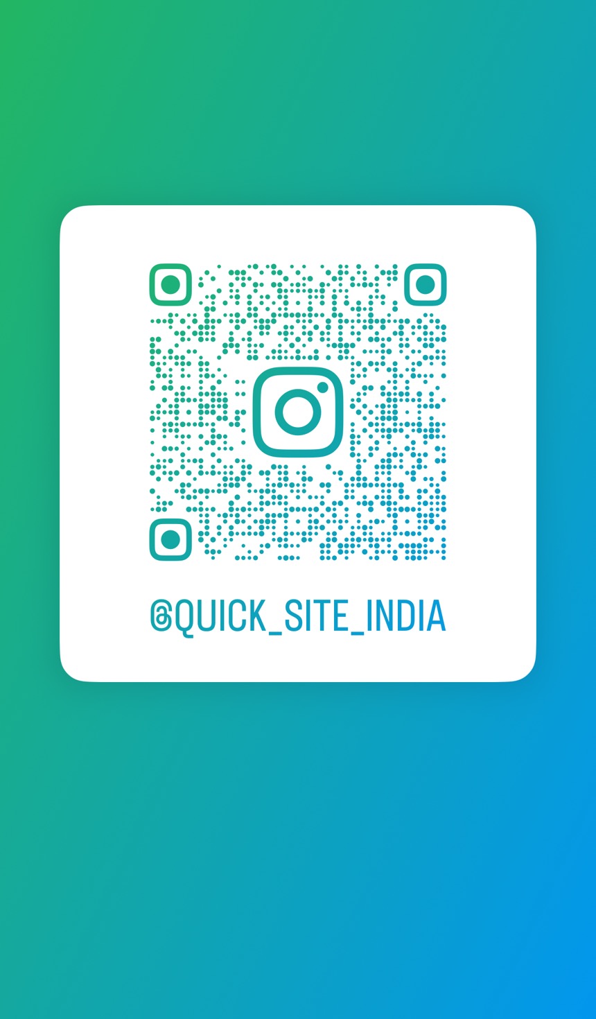QR code linking to the Quick Site India Instagram profile