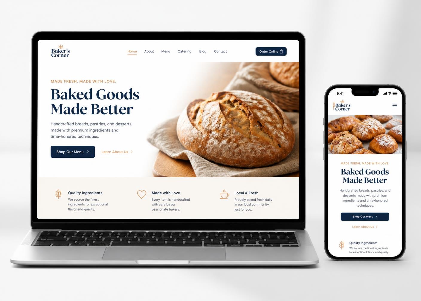 Laptop and smartphone showing a modern responsive website built by Quick Site India